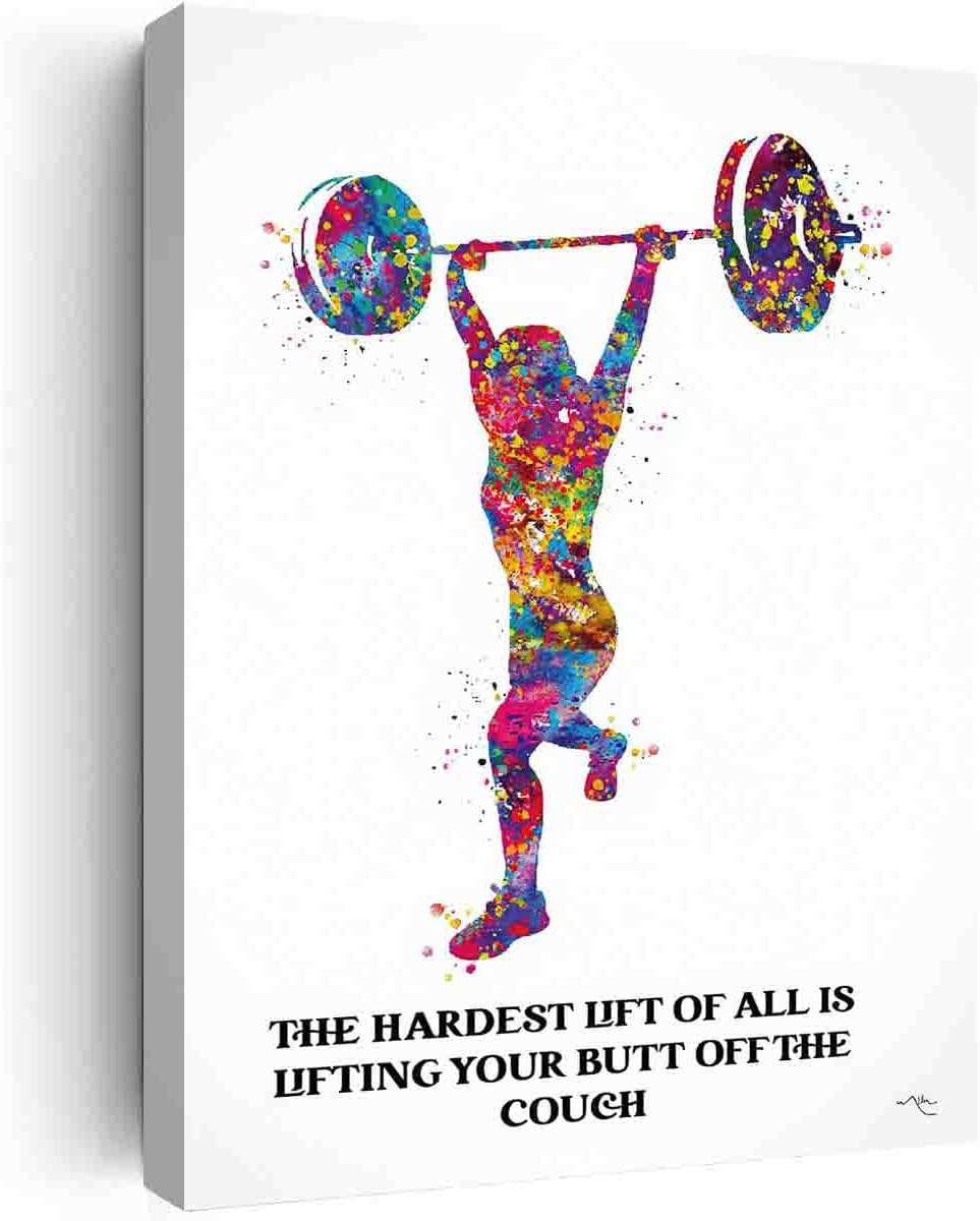 Rustic Canvas Wall Art For Bedroom,Weight Lifter Woman Quote Watercolor Print Female Weightlifter Gift Motivational Quote Wall Decor Gym Fitness Fit Like a Girl Wall Art- 12 in x16 in-Ready to hang 1 Rustic Canvas Wall Art For Bedroom,Weight Lifter Woman Quote Watercolor Print Female Weightlifter Gift Motivational Quote Wall Decor Gym Fitness Fit Like a Girl Wall Art- 12 in x16 in-Ready to hang