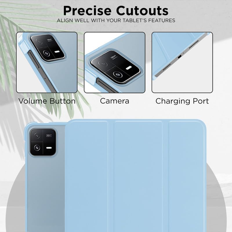 Image of Robustrion Cover for Xiaomi Mi Pad 6 Case Cover 11 inch Flip Stand Cover with Transparent Back for Xiaomi Pad 6 [Auto Sleep Wake Support] - Light Blue