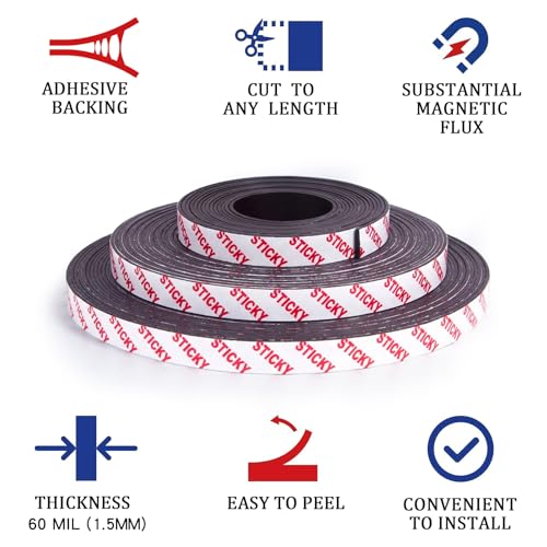 Cinta magnética autoadhesiva Towjug para fijar carteles en pizarra sin perforar la pared 4