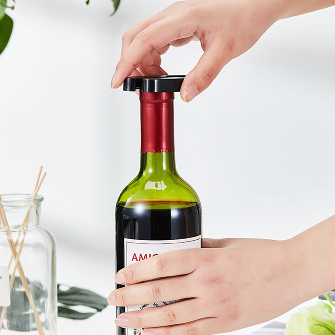 WeddHuis 4 Piezas Cortador Papel Vino,Cortador Cápsulas para Botellas Vino,Cortacápsulas de Aluminio para Fiestas,Campamentos,Bodas