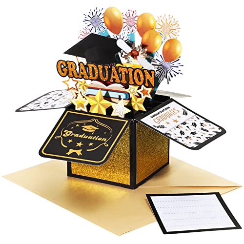 3D Graduation Pop up Card 2023 Graduation Greeting Cards 6.3 x 7.1 Inches Graduation Gift Card with Envelopes Congrats Grad Card