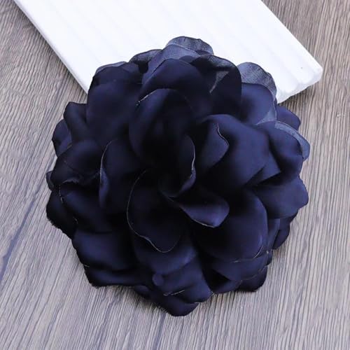 Image of Big Flower Pins for Clothes Fabric Rose Flower Brooches for Women Large Delicate Elegant Flower Lapel Pin for Wedding Party Dance Banquet Wedding Guest Dresses Suit Accessories 7.5in