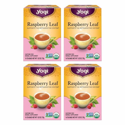 Yogi Raspberry Leaf Tea, 16 Tea Bags (4 Pack)