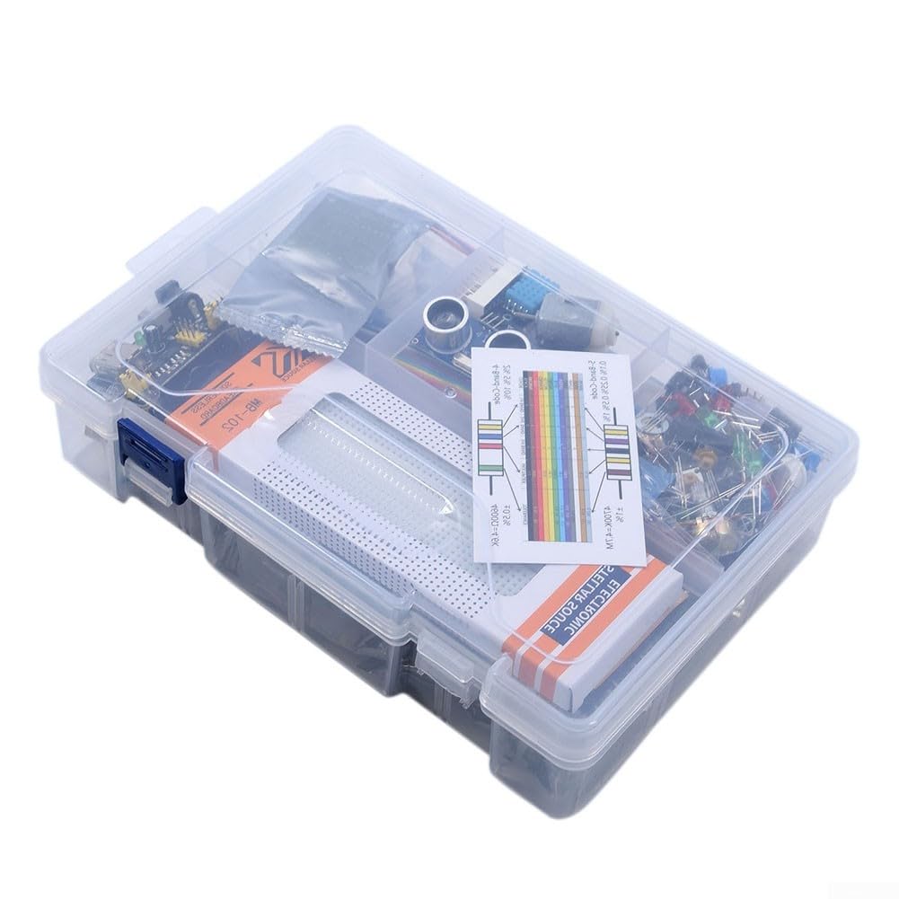 para arduino para kit de inicio para Mega2560, kit completo de electrónica STEM con sensores LCD1602, más de 100 componentes para proyectos de aprendizaje, juego definitivo para principiantes