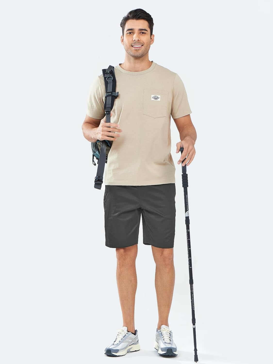 NORTHYARD Mens Casual Cotton Shorts 9 Inch Hybrid Golf Work Board Shorts with Zipper Pockets Quick Dry