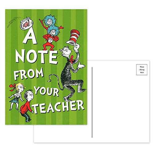 Eureka Dr. Seuss Cat in the Hat Teacher Cards, 36 Mailable Postcards (831903) - image 1
