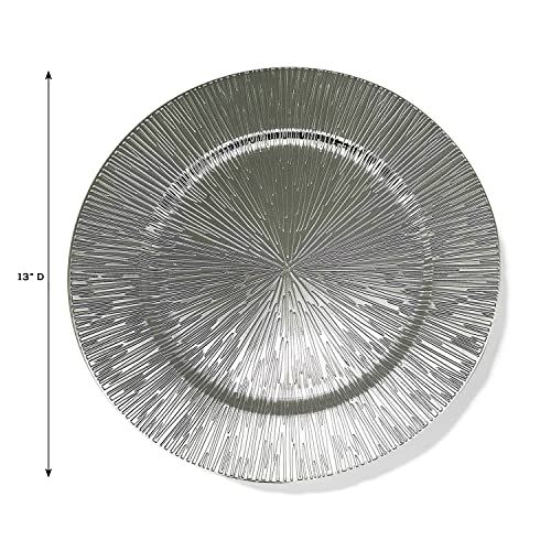 American Atelier Charger Plate Large 13” Decorative Premium Polymer Service Plate For Home & Professional Fine Dining Perfect For Upscale Events, Dinner Parties, Weddings, Banquets, Catering, Set Of 4 #TOP1