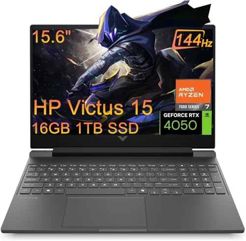 HP Victus 15 Q[~Om[gp\R (15.6C` FHD 144HzANVIDIA RTX 4050 6GBAAMD Ryzen 7 7445HSA16GB DDR5 RAMA512GB SSDA6-Core (> Intel i7-1