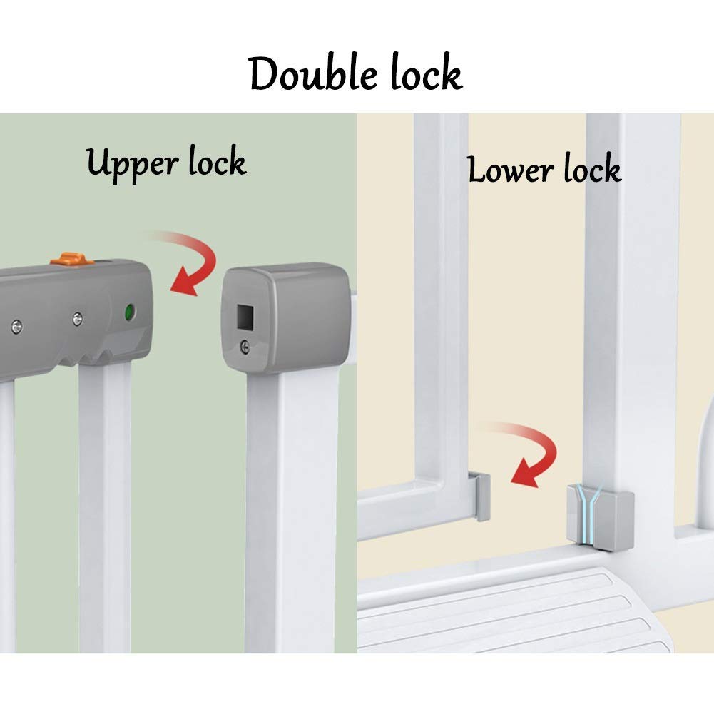 LYGXWJFC Barrera De Seguridad para Bebés, Puerta De Seguridad De Metal Extensible, Puerta para Mascotas A Presión, Puerta para Parque Infantil, Puerta De Escalera para Puerta, 76 Cm De Altura (Color: