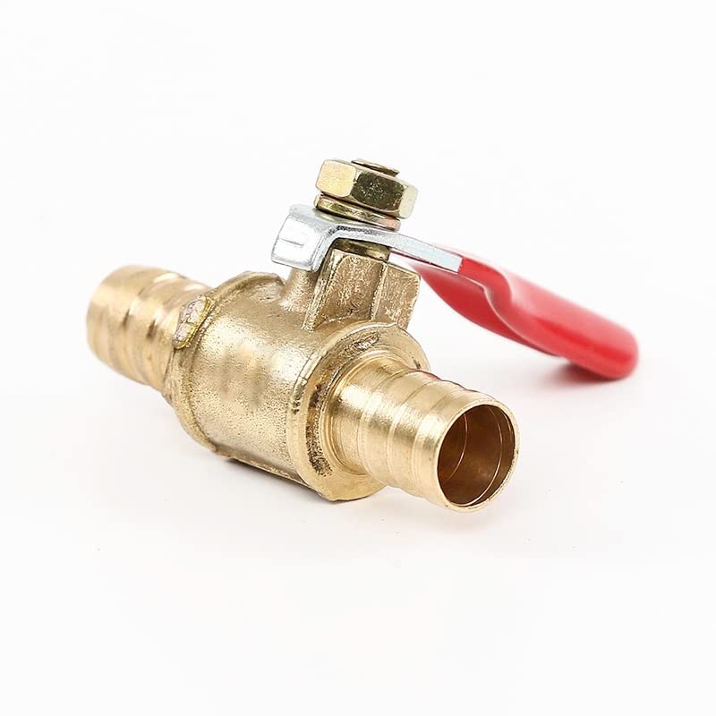 Conector de toque de manguera, Válvula en línea de espiga for manguera de 2 uds, accesorios de válvula de bola de corte de tuberías de agua, aceite, gas y combustible de latón de 6mm-12mm(Tu