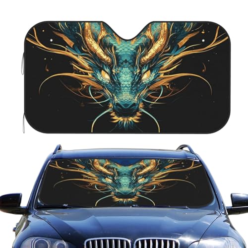 Couverture pare-brise avant voiture anti-chaleur avec motif dragon