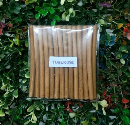 Incense Dhoop Sticks Pack Of (25 Sticks With Stand) - 100% Natural Bambooless Incense Dhoop Sticks - Traditional Indian Incense (No Damaged Sticks Hand Sorted Packet) (Tuberose) #TOP29