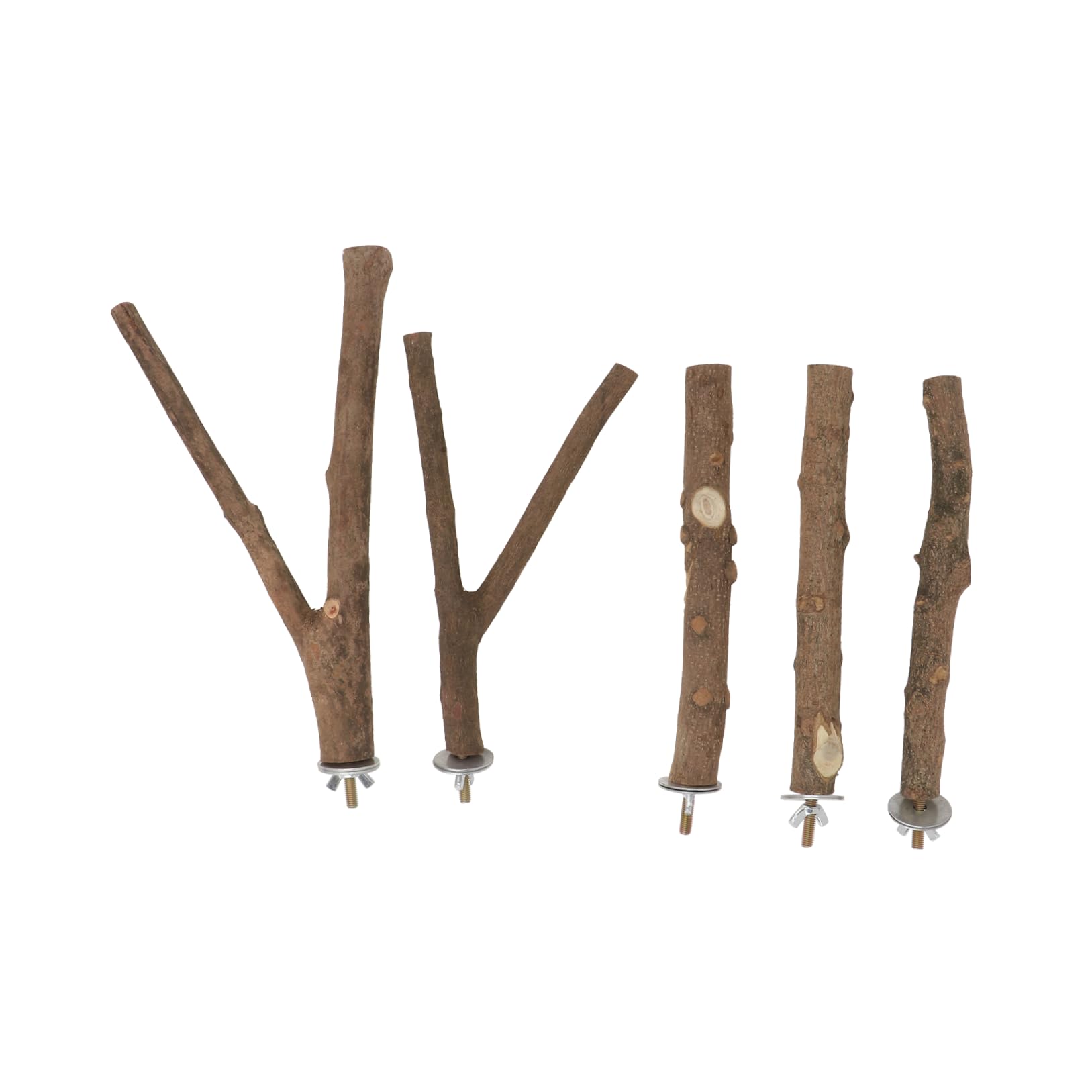 DOITOOL 5ensembles Perchoir à Oiseaux De Sèchage Naturel De Barres De Jeu pour Oiseaux avec Support Accessoires De Cage pour Perruches Et Perroquets Couleurs Aléatoires