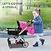 Mommy & Me 2 in 1 Deluxe Baby Doll Stroller, Toy Baby Stroller with Diaper Bag, Foldable, Doll Carriage for Kids, 32 Inches