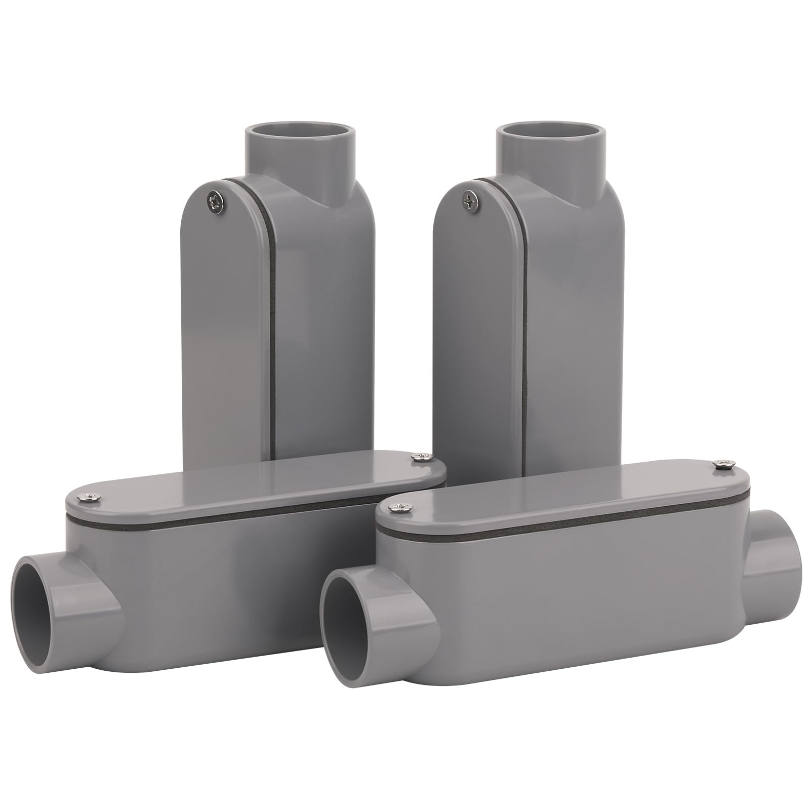 4Pack 3/4 Inch Rigid PVC Conduit Body Type LB, Slip x Slip PVC Conduit Bodies LB Type with Cover and Gasket, Gray — Amazon image 15