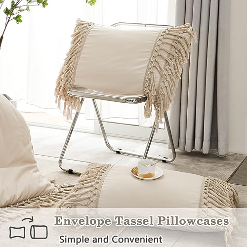 Image of Andency King Size Comforter Set Beige, 3 Pieces Boho Tassel Lightweight Soft Bedding Comforter Sets for King Bed, All Season Fluffy Bed Set (104x90In Comforter & 2 Pillowcases)