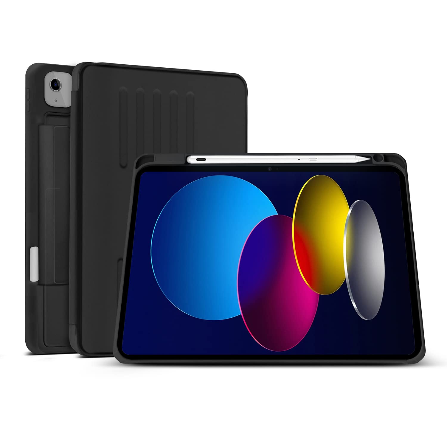 GRIPP Styleus Protective Rugged Case for iPad Air 10.9" | iPad Air 11" (M2) | iPad Pro 11" with Leatherette Texture, 360° Shock Absorbing Bumper, Adjustable Magnetic Stand & Pencil Holder - Black (B0BTMC7Q8G) Amazon Price History, Amazon Price Tracker