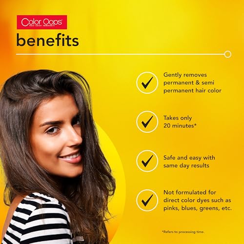 Color Oops Extra Strength Hair Color Remover, 1 Application, Hair Dye Remover Processes in 20 Minutes, Safely Removes Permanent & Semi-Permanent Dye, Ammonia & Bleach Free