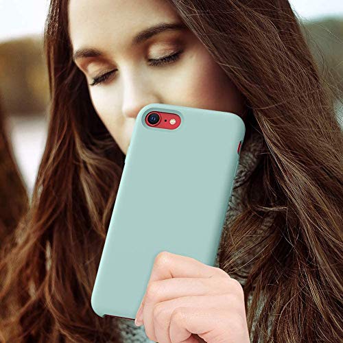 Image of REALCASE for iPhone SE 2022 Back Cover, Liquid Silicone Case Back Cover for Apple iPhone SE (3rd Generation) / iPhone SE 2020 / iPhone 8 / iPhone 7 (M Green)