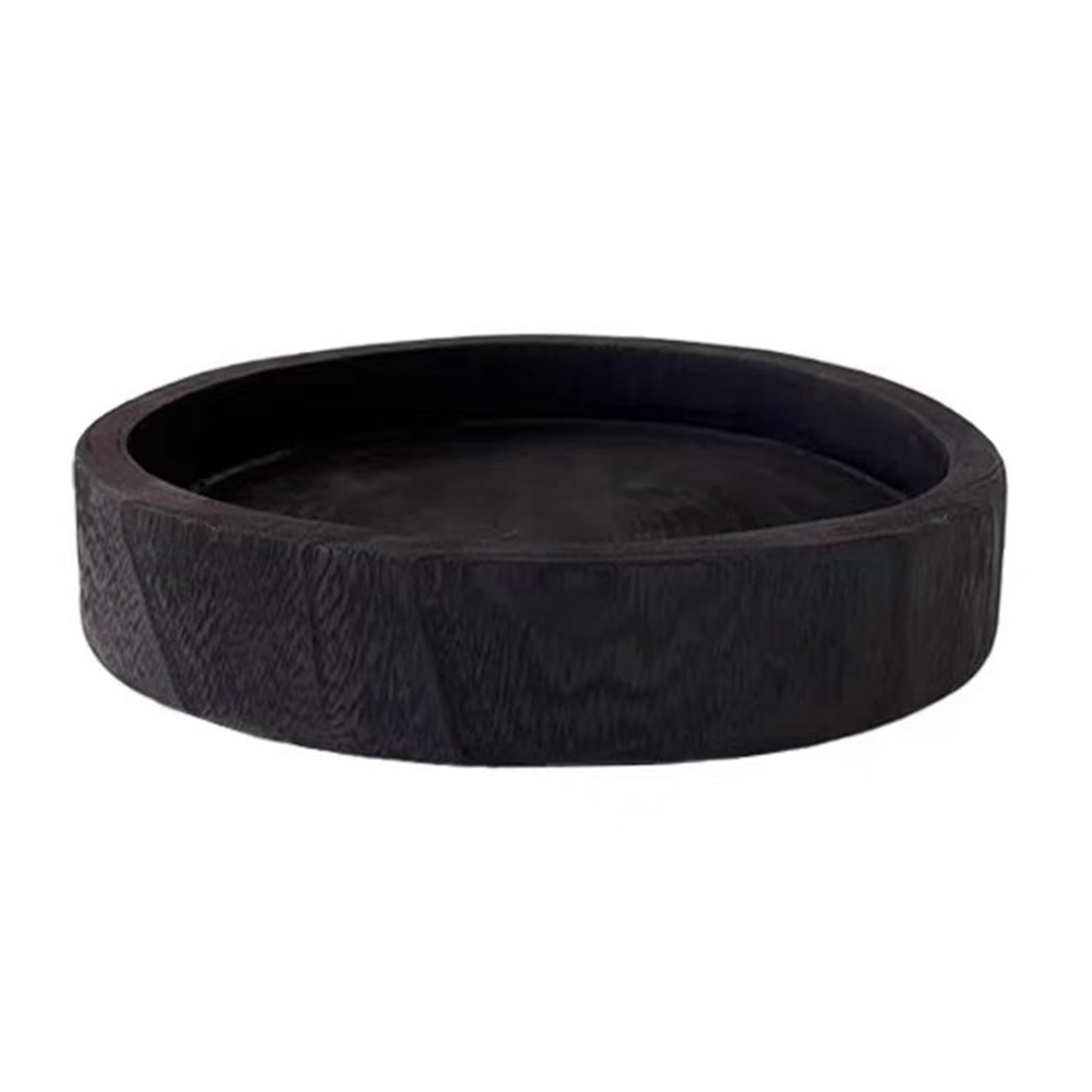 Solid Wood Tray,Round Tea Set Storage Box,Living Room Decorative,Thickened Base,Suitable for Storing Flower Pots(Color1)