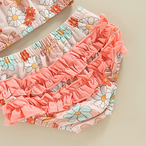 Toddler Girl Swimsuits Infant Baby Girl Bathing Suit Bikini Sets Swimwear 3 Piece Summer Beach Outfit Top Shorts Hat4