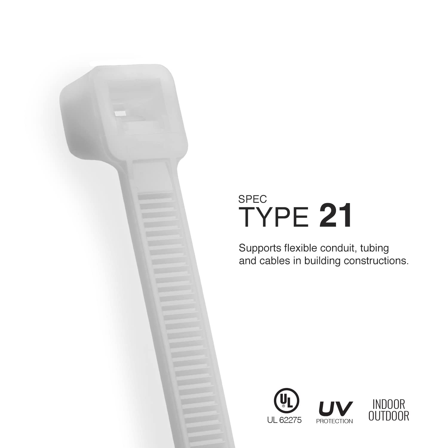 TR Industrial Bridas para cables naturales multiusos, 8 pulgadas, paquete de 100