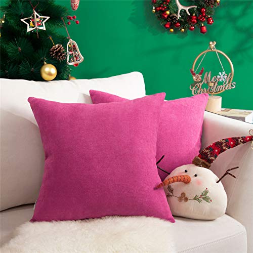 Topfinel juego 2 Fundas cojines Cama Sofas de Chenilla Algodón Lino duradero...