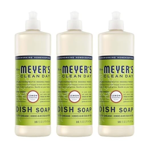 Mrs. Meyer's Liquid Dish Soap, Biodegradable Formula, Lemon Verbena, 16 Fl. Oz - Pack Of 3