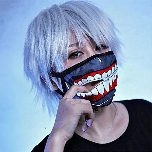 2in1 Set Tokyo Ghoul Mask + Wig, Tokyo Ghoul Kaneki Ken Mask, Outdoor