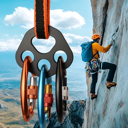 TFTICFH 30kN Rigging Plate Aluminum Anchor Multiplier Plate, 4 Holes Force Divider Plate Bear, Climbing Descender Gear for Hammock Firefighting Arborist Rock Climbing Rescue Cave Yoga,1pc by TFTICFH - Image 7