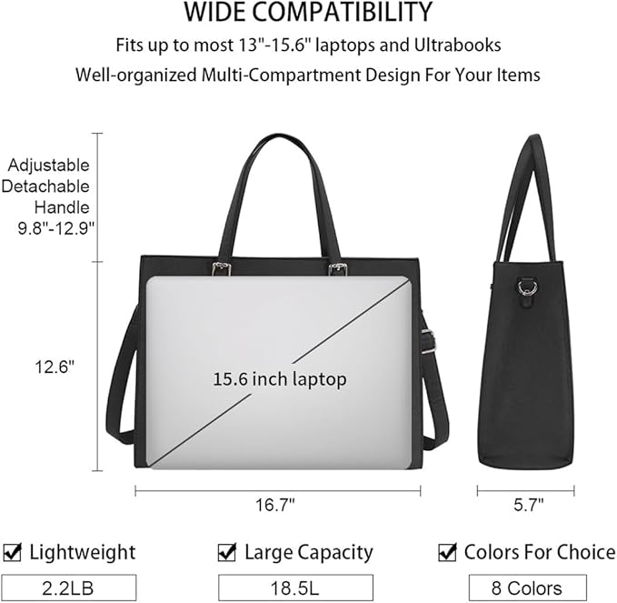 Bolso profesional para laptop NUBILY 15.6 in negro miniatura 4