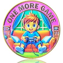 One More Game vs Go to Bed Gamer Decision Coin - Nightly Gaming Dilemma Token, High Relief Enamel Zinc Alloy Collectible, for Gamers & Casual Players