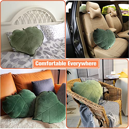 Ml.enjoy Leaf Shaped Pillow, 3D Plant Pillow, Cute Throw Pillows, Decorative Pillows For Bed, Succulent Pillow, Aesthetic Throw Pillows (Green Pack Of 2) #TOP4