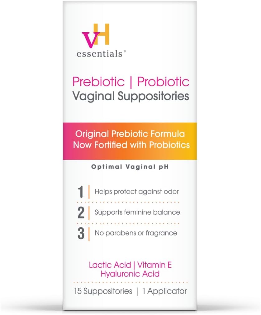 Prebiotic Vaginal Suppositories, pH Balanced for Feminine Odor, Hygiene, and Health