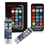 MDLUFY T10 LED RGB ストロボライト, W5W 3535 10SMD マルチカラー クリアランスランプ, 防水 ワイヤレスリモコン付き, 3モード点滅機能, 車・バイク用 ポジションランプ, 2個セット