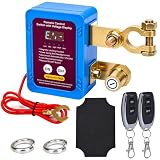 Desconectador de Bateria Coche Corta Corriente 12v 240A Cortacorrientes con 2 Mando Inalámbrico 100m, Voltímetro LED Interruptor Desconexión Batería Automática Universal para Coche Moto Camión RV ATV