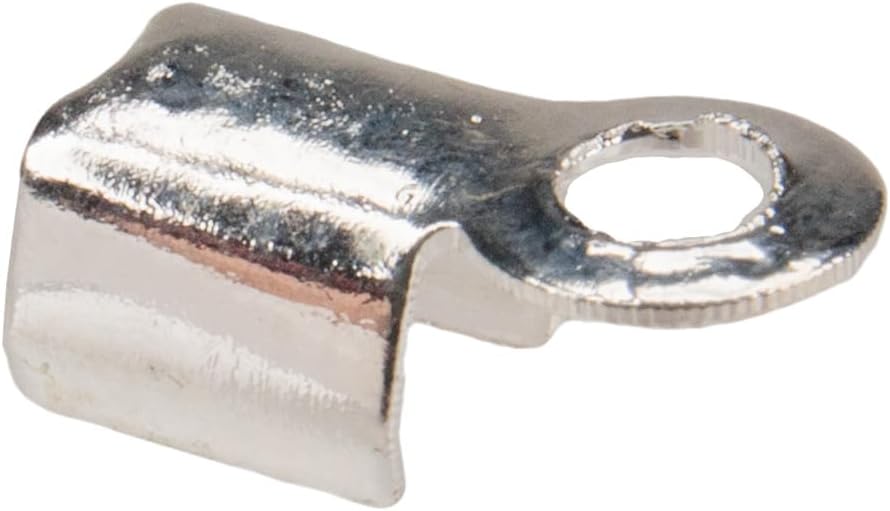 Craft County 144 Pack of Metal Fold Over Crimp Cord Ends with Loop – Use with Rattail Satin Cord to Create Bracelets, Necklaces, Other Jewelry (Silver, 3.5mm x 7.5mm)