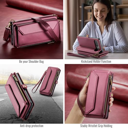 Coque Google Pixel 9 étui portefeuille cuir Pixel 9 Pro 5G protège écran anti-RFID - 7
