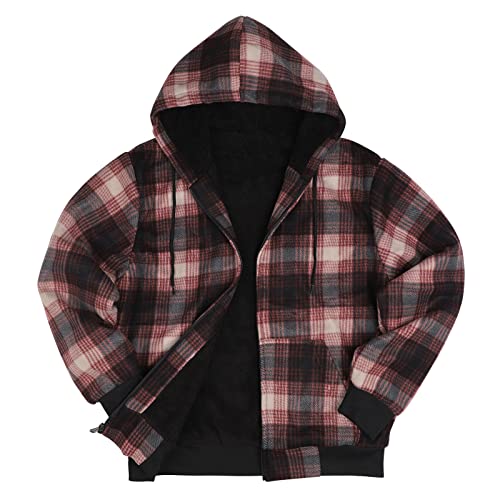 Image of Gary Com Heavyweight Sherpa Hoodies for Men, Thick Fleece Lined Full Zip Up Winter Warm Sweatshirts Work Jackets