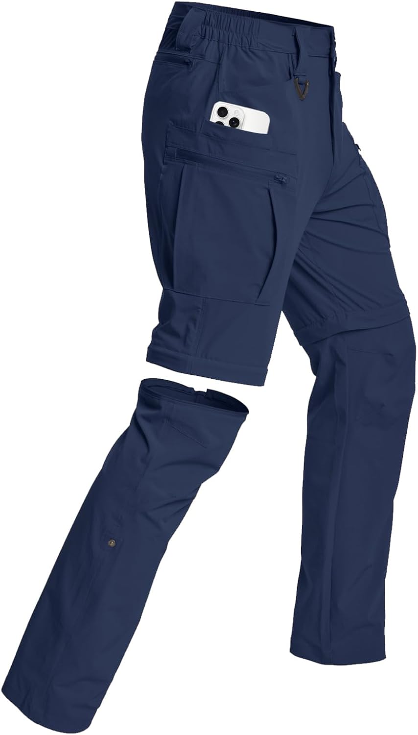 NAVEKULL Men's Convertible Hiking Pants Lightweight Quick Dry Zip Off Outdoor Fishing Tactical Cargo Pants with Roll-Up Legs
