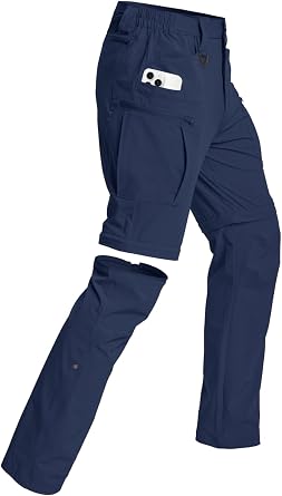 NAVEKULL Mens Convertible Hiking Pants Lightweight Quick Dry Zip Off Outdoor Fishing Tactical Cargo Pants with Roll-Up Legs