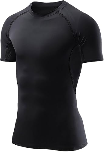 Boys Compression Shirt Kids Quick Drying Workout Shirts Short Sleeve Base Layer Athletic Tops Basketball Gym Running Undershirts Tight Fit Solid Color Training Tshirts