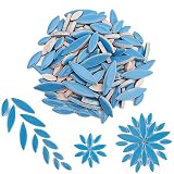 Youway Style SkyBlue Mosaic Tiles, 200g Ceramic Tiles for Crafts Bulk, Petal Shaped Mosaic Crafts Su