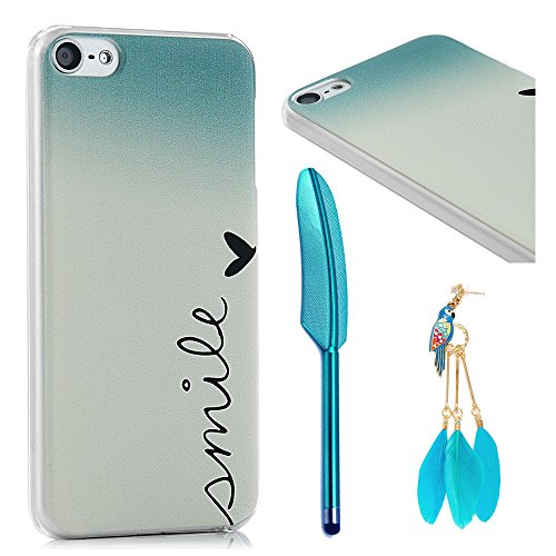 MOLLYCOOCLE iPod Touch 6 Case Lightwight Hard PC Case for iPod Touch 6th Generation +1xStylus Pen +1x Bird Feather Shaped Anti-dust Plug