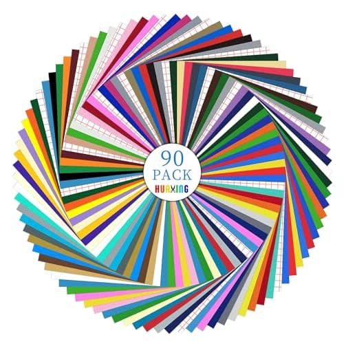 Huaxing Permanent Adhesive Vinyl Bundle - 90 Pack Vinyl Sheets