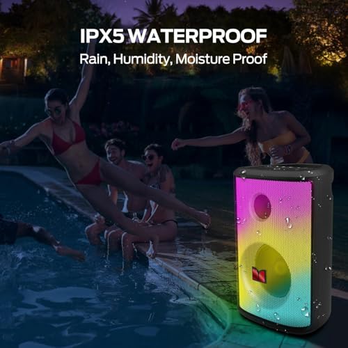 Monster Sparkle Bluetooth Speaker 120W Peak with Microphone, Portable Speaker and Heavy Bass, Full-Screen Colorful Lights, 24H Playtime, AUX, USB Playback, Waterproof Loud Speaker for Outdoor by Monster - Image 7