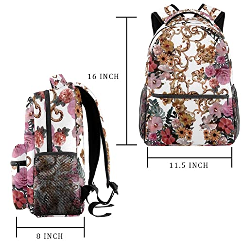 Bolsos de hombro y mochilas ligeras con fondo floral para viajes y camping 2