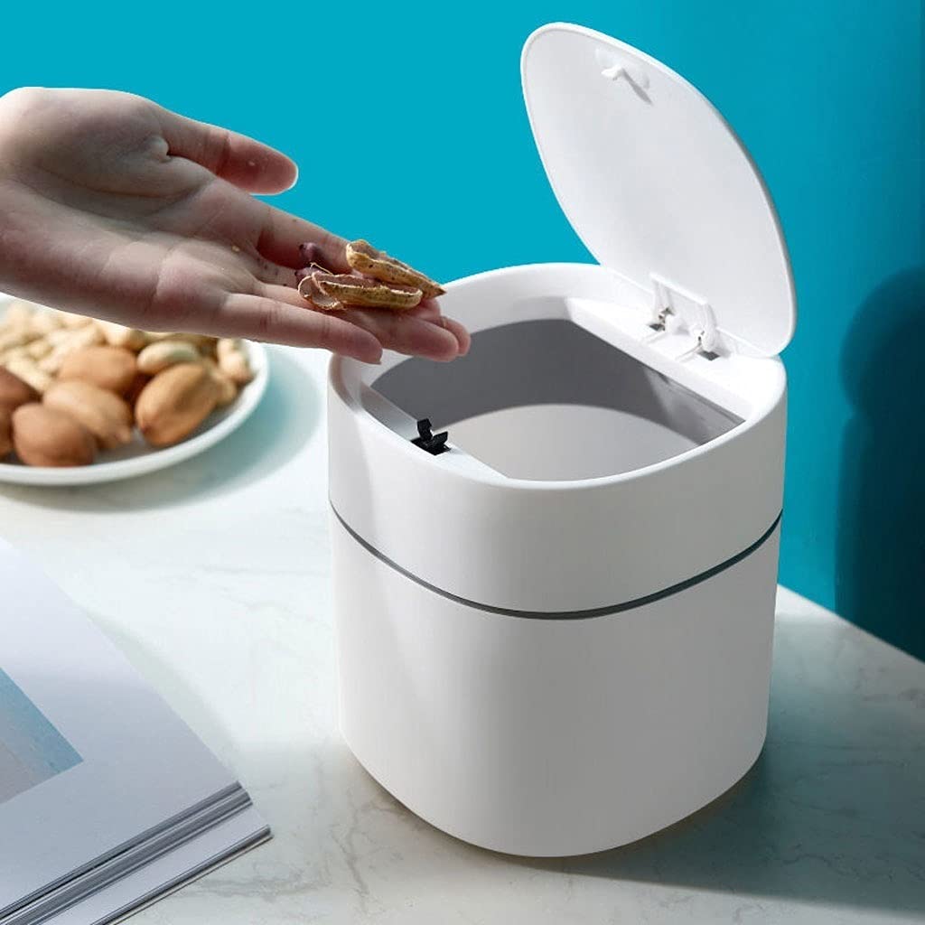 Papelera de Interior para Cocina, Oficina, Escritorio, escombros domésticos, Papelera, Papelera abatible, Papelera Blanca y Papelera de Reciclaje