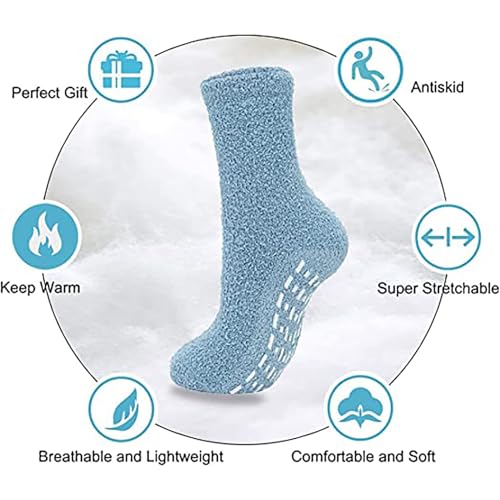 Century Star Fuzzy Socks for Men with Grip Winter Cozy Non Slip Warm Slipper Socks Fluffy Hospital Sleeping Christmas Socks3