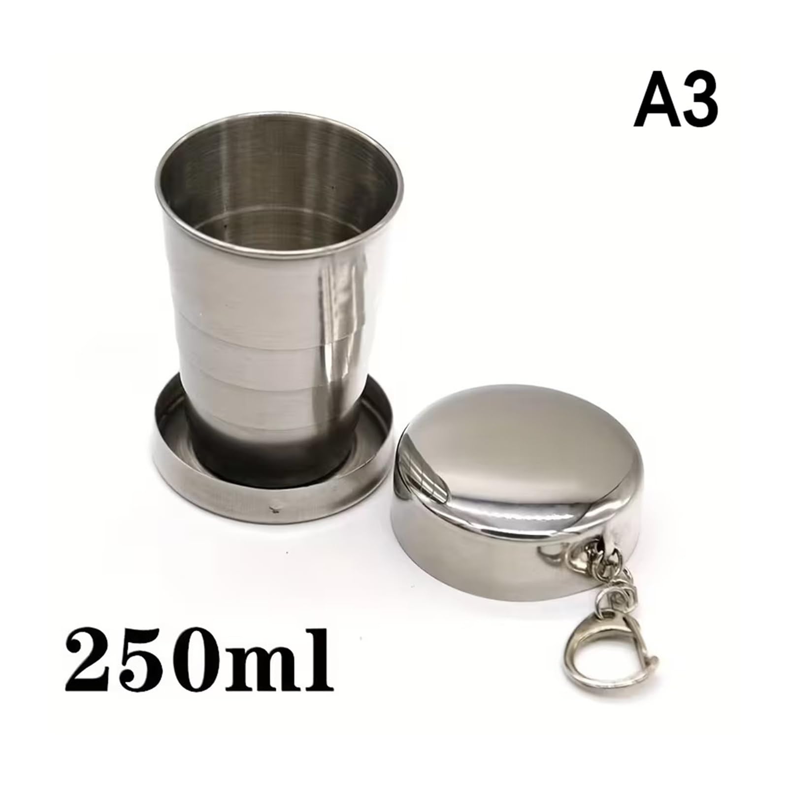 Zusammenklappbarer Edelstahlbecher Schnapsglas aus Edelstahl | Faltbarer Taschenbecher mit Schlüsselanhänger, tragbarer Trinkbecher for Reisen/Outdoor(Color 6)